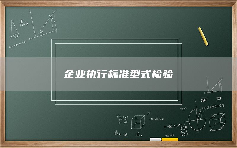 企業(yè)執(zhí)行標準型式檢驗(圖1)